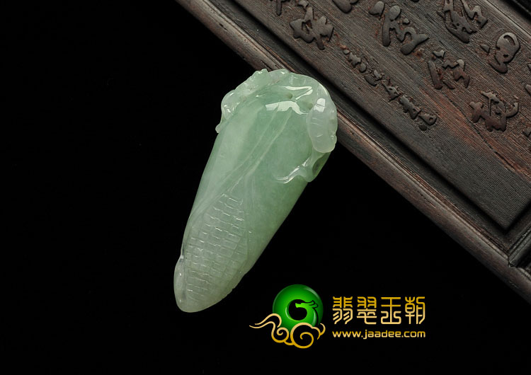 糯冰种晴水缅甸翡翠A货玉米挂件