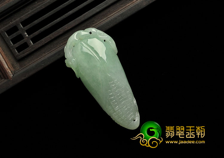 糯冰种晴水缅甸翡翠A货玉米挂件