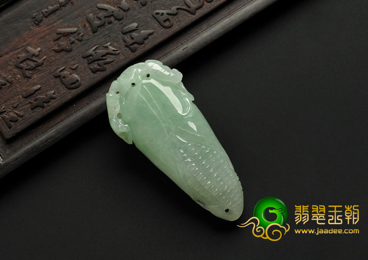 糯冰种晴水缅甸翡翠A货玉米挂件