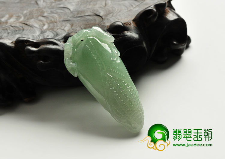 糯冰种晴水缅甸翡翠A货玉米挂件