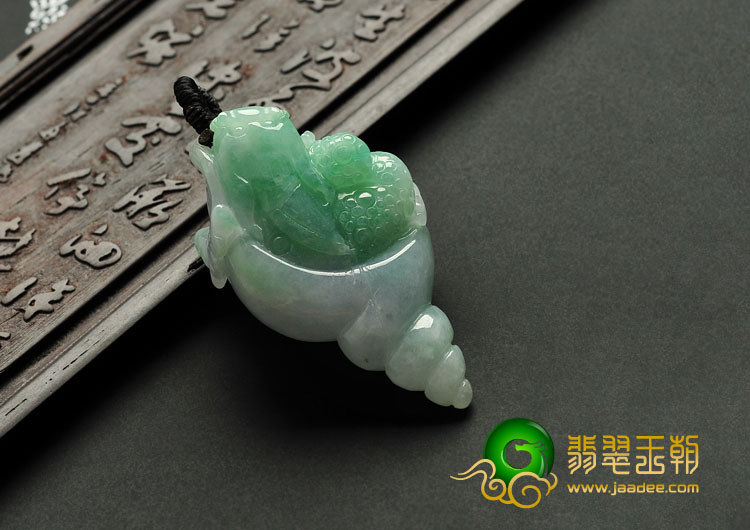 feicui糯冰种紫罗兰飘翠缅甸翡翠A货财源滚滚挂件
