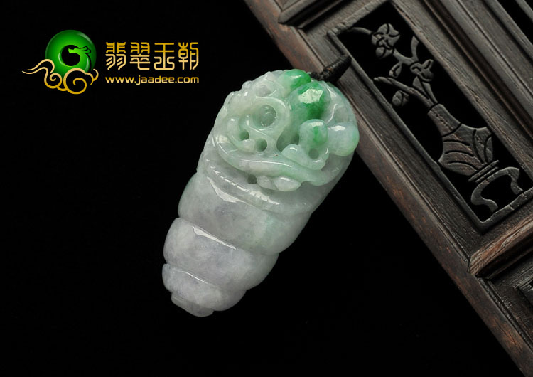 糯冰种紫罗兰飘翠缅甸翡翠A货财源滚滚挂件
