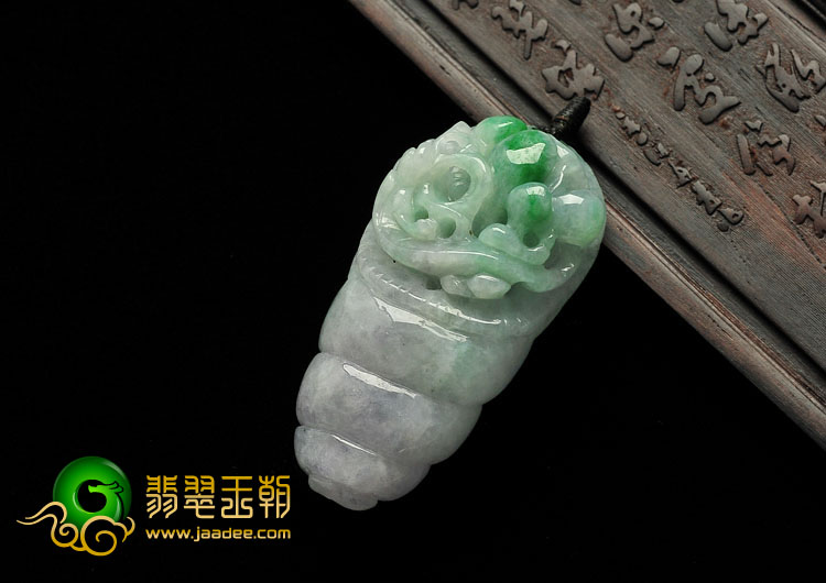 糯冰种紫罗兰飘翠缅甸翡翠A货财源滚滚挂件