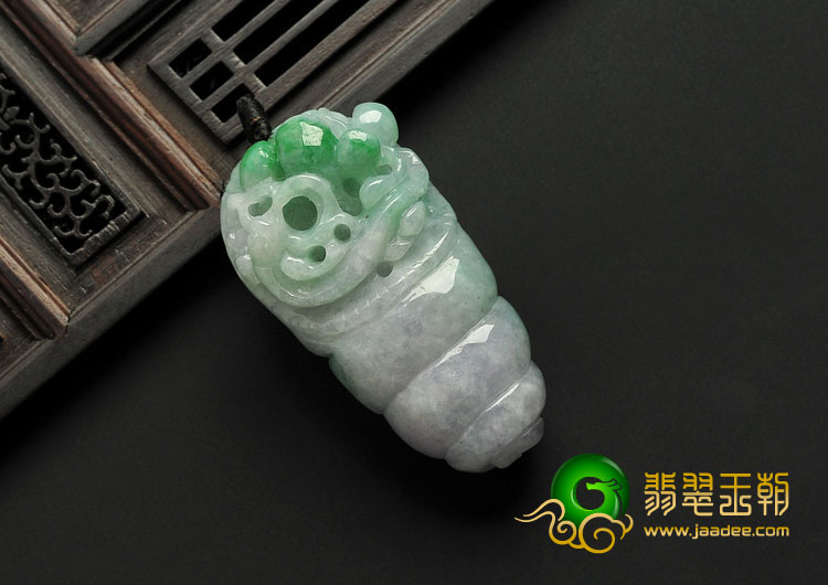 糯冰种紫罗兰飘翠缅甸翡翠A货财源滚滚挂件