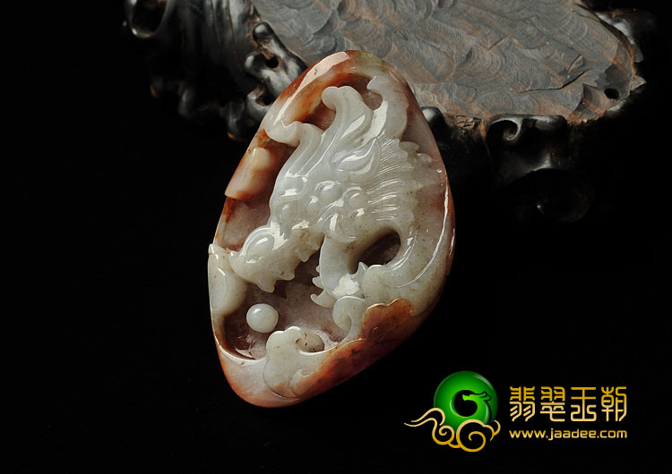 feicui糯冰种红翡缅甸翡翠A货龙头挂件