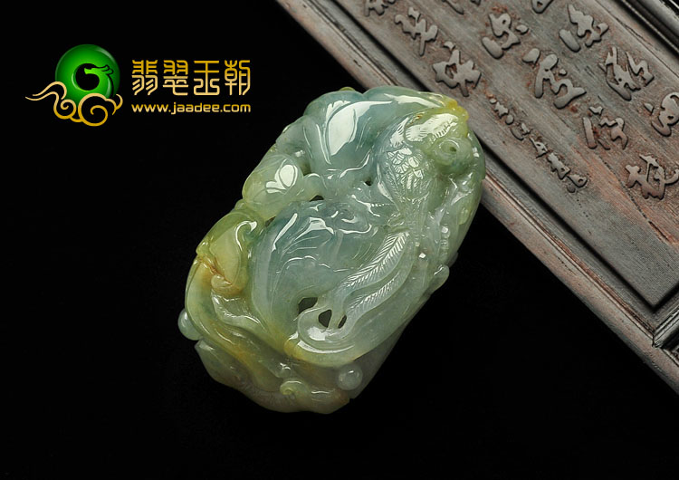 糯冰种晴水带黄翡缅甸翡翠A货英明神武挂件