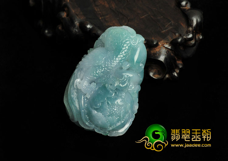 糯冰种晴水缅甸翡翠A货英明神武挂件