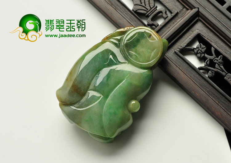 feicui糯冰种多彩缅甸翡翠A货济公挂件