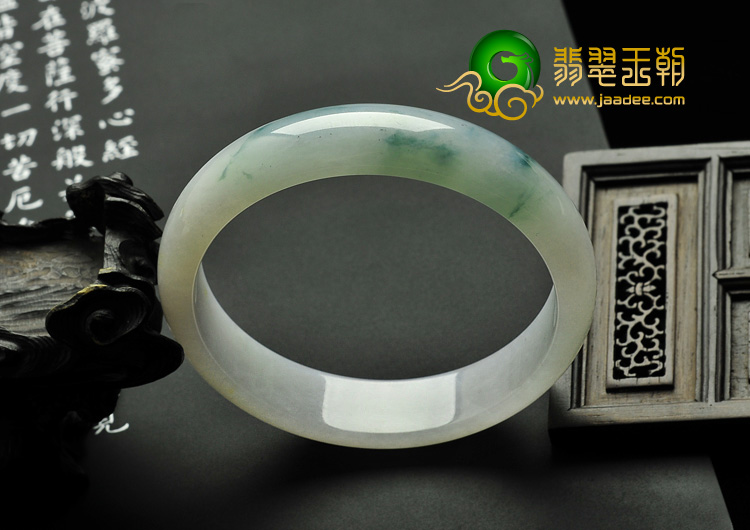 糯冰种飘花缅甸翡翠A货手镯（60mm）