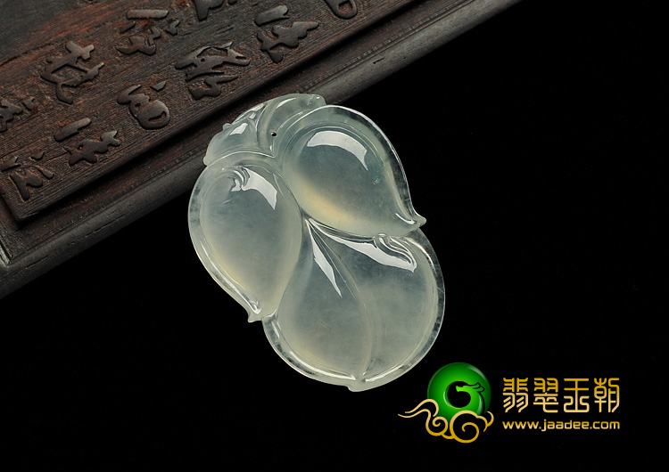 冰种晴水缅甸翡翠A货叶子挂件