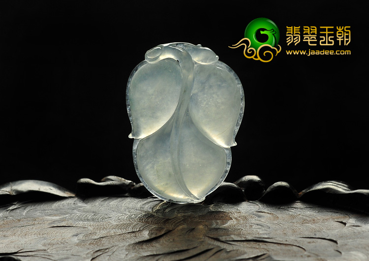 冰种晴水缅甸翡翠A货叶子挂件