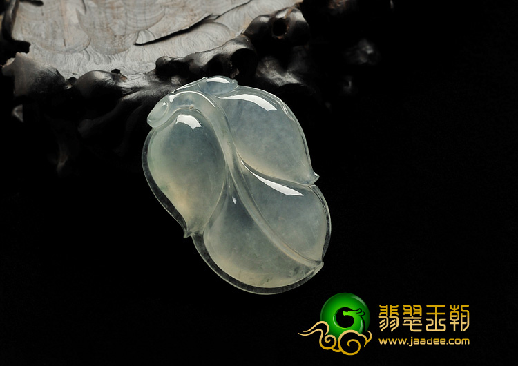冰种晴水缅甸翡翠A货叶子挂件