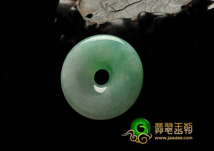 冰种翠色缅甸翡翠A货平安扣挂件