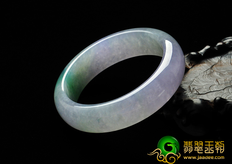 冰种春带彩缅甸翡翠A货手镯（56.8mm）