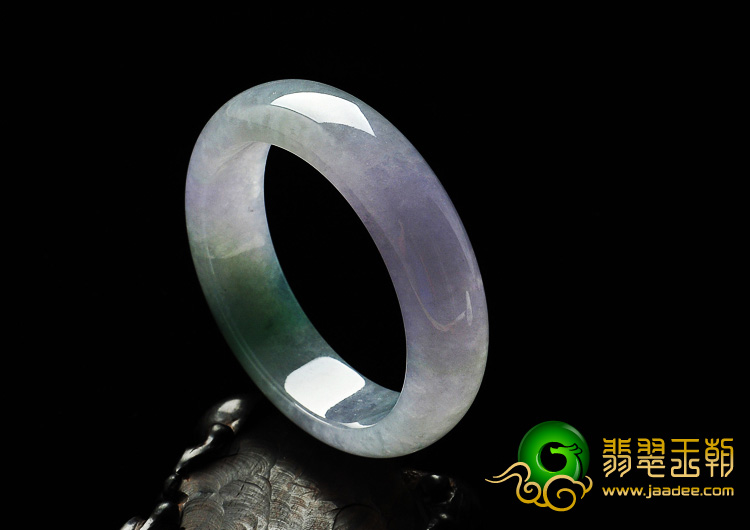 冰种春带彩缅甸翡翠A货手镯（56.8mm）