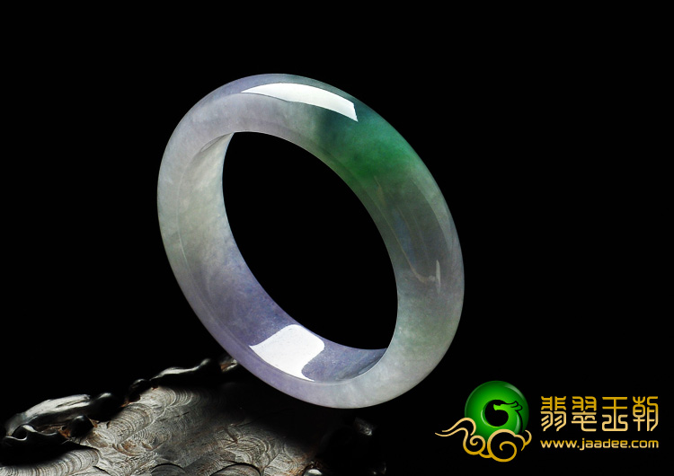 冰种春带彩缅甸翡翠A货手镯（56.8mm）