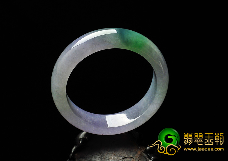 冰种春带彩缅甸翡翠A货手镯（56.8mm）