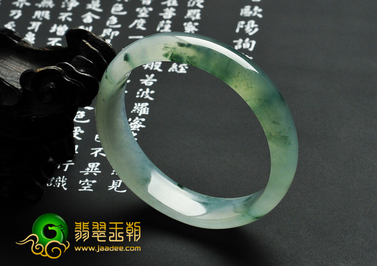 冰种飘花缅甸翡翠A货手镯（56.8mm）
