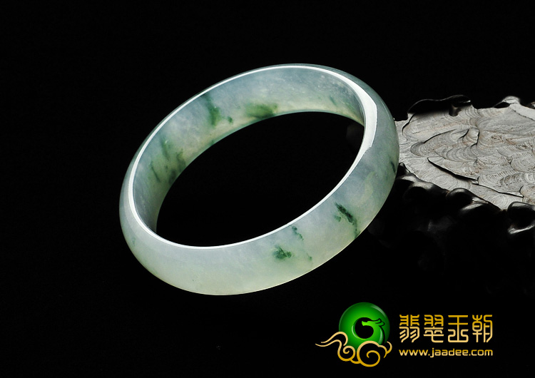冰种飘花缅甸翡翠A货手镯（56mm）