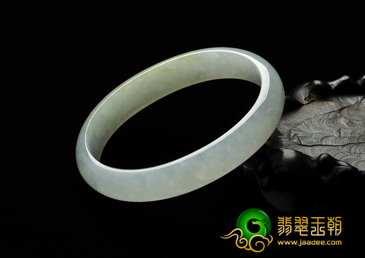 冰种晴水带淡黄翡缅甸翡翠A货贵妃镯（59.9mm-50.4mm）