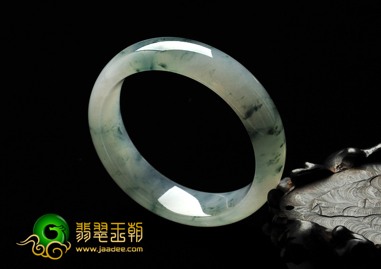 冰种飘花缅甸翡翠A货手镯（53.6mm）