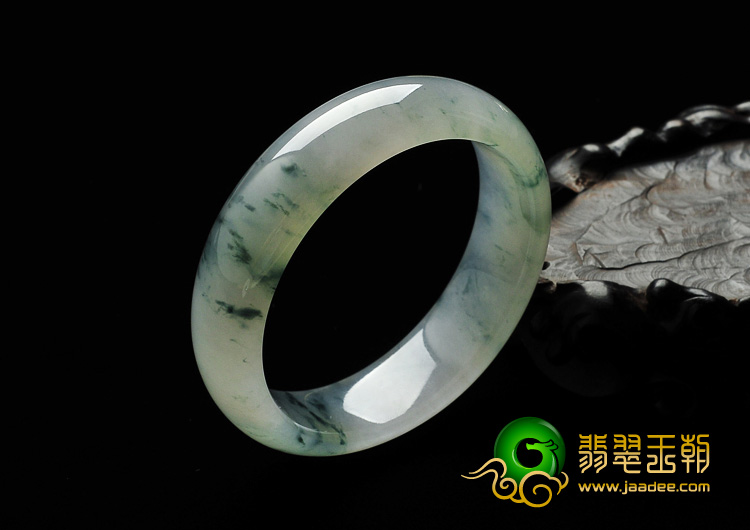 冰种飘花缅甸翡翠A货手镯（53.6mm）
