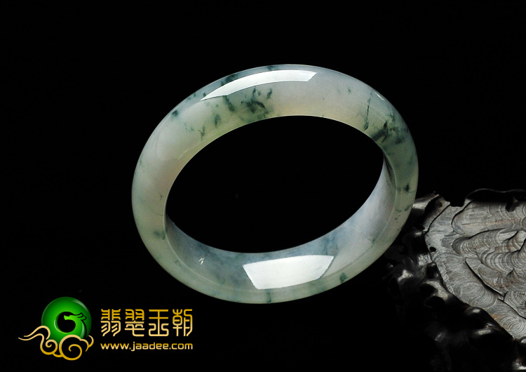 冰种飘花缅甸翡翠A货手镯（53.6mm）