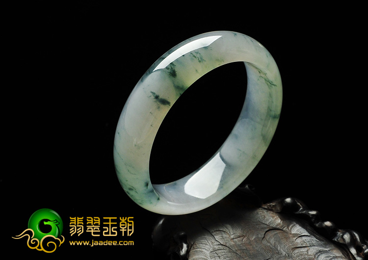 冰种飘花缅甸翡翠A货手镯（53.6mm）