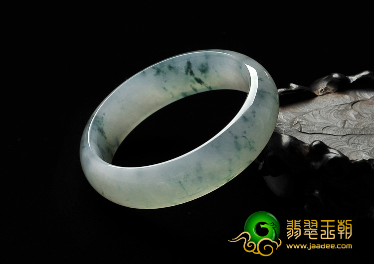 冰种飘花缅甸翡翠A货手镯（53.6mm）