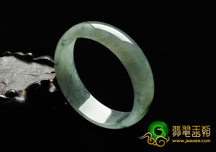 冰种飘花缅甸翡翠A货手镯（53.4mm）