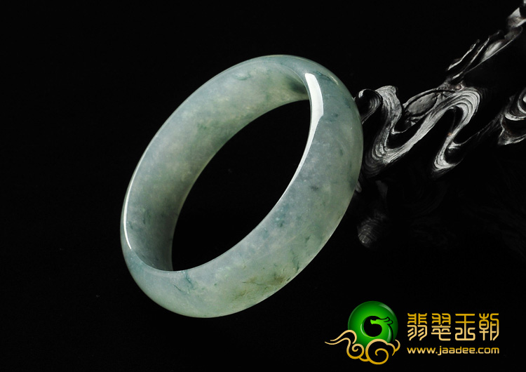 冰种飘花缅甸翡翠A货手镯（53.4mm）