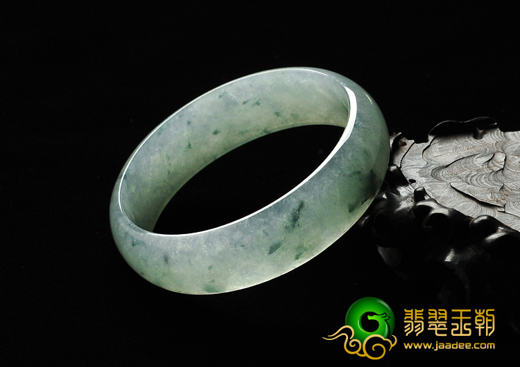 冰种飘花缅甸翡翠A货手镯（53.4mm）