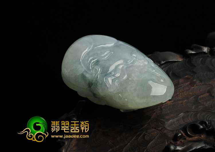 冰种晴水略飘花缅甸翡翠A货笑佛挂件/手玩件