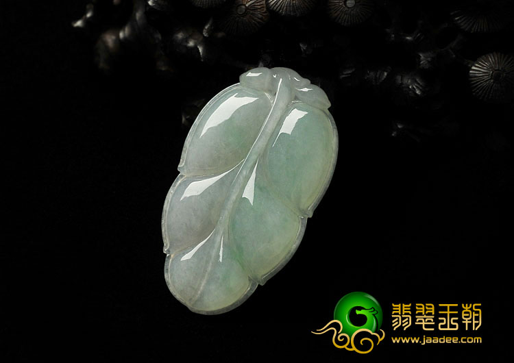 糯冰种飘翠缅甸翡翠A货叶子挂件