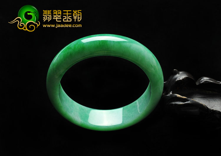糯冰种阳绿缅甸翡翠A货手镯（59.6mm）