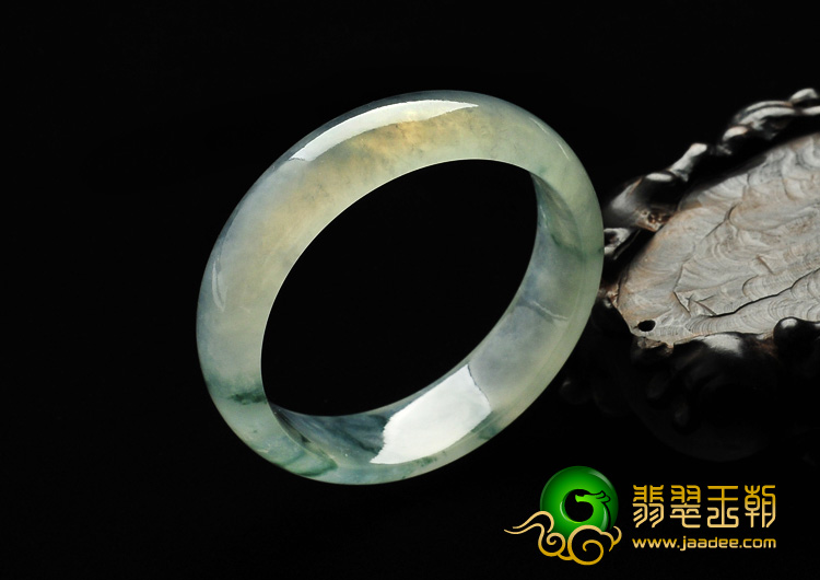 冰玻种飘花缅甸翡翠A货手镯（52.4mm）