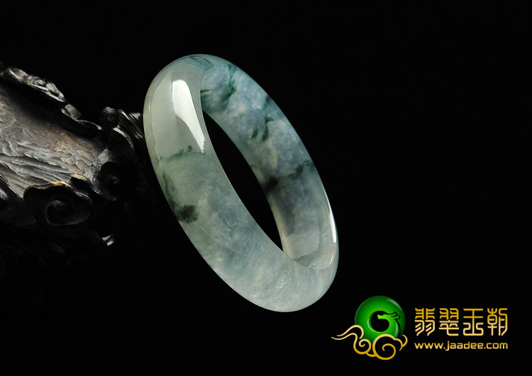 冰玻种飘花缅甸翡翠A货手镯（52.4mm）