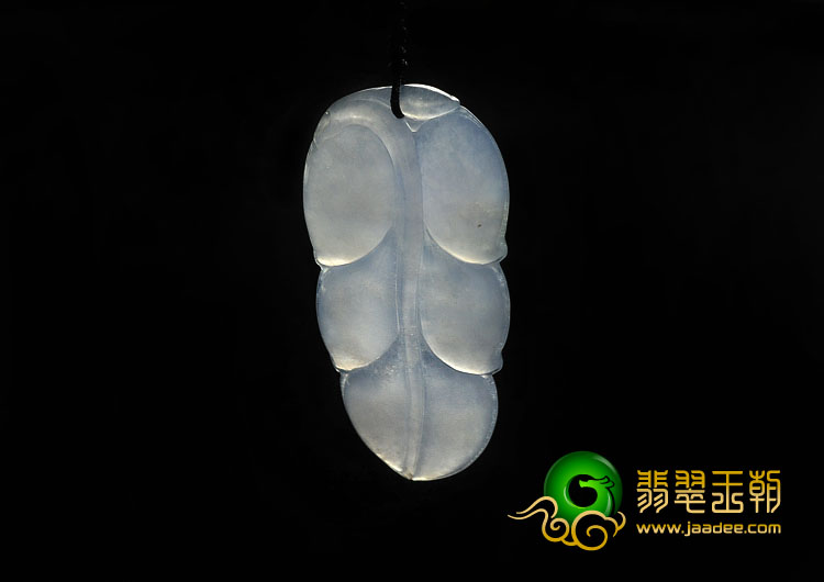 冰种紫罗兰缅甸翡翠A货叶子挂件