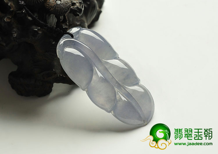 冰种紫罗兰缅甸翡翠A货叶子挂件