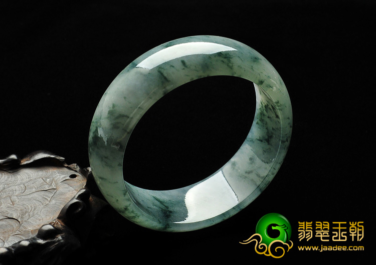 冰种飘花缅甸翡翠A货手镯（56.9mm）
