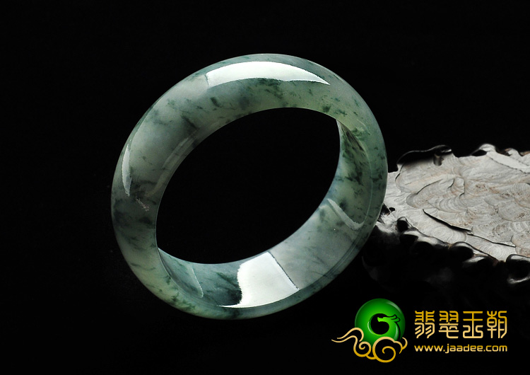 冰种飘花缅甸翡翠A货手镯（56.9mm）