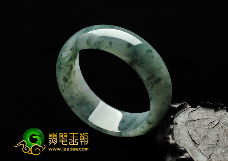 冰种飘花缅甸翡翠A货手镯（56.9mm）