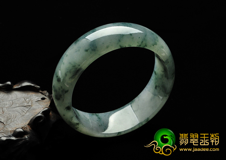 冰种飘花缅甸翡翠A货手镯（55.6mm）