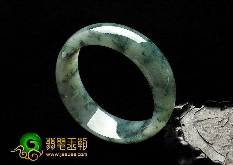 冰种飘花缅甸翡翠A货手镯（55.6mm）