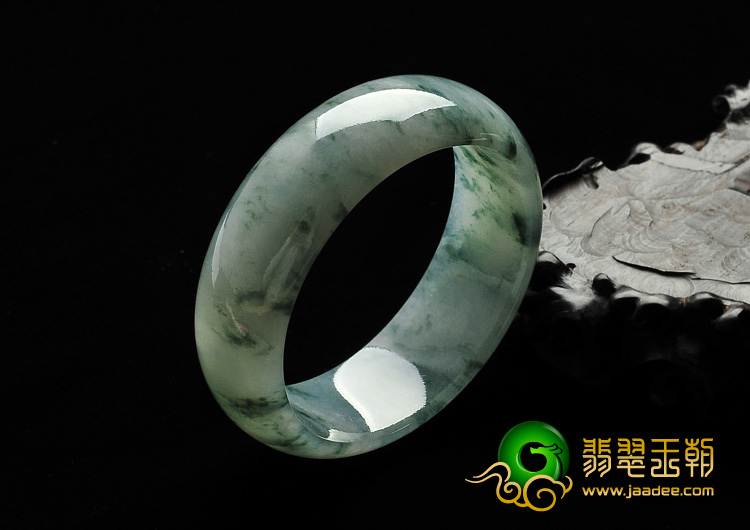 冰种飘花缅甸翡翠A货手镯（55.6mm）