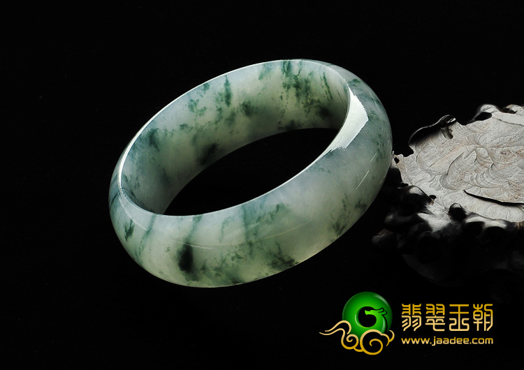 冰种飘花缅甸翡翠A货手镯（55.6mm）