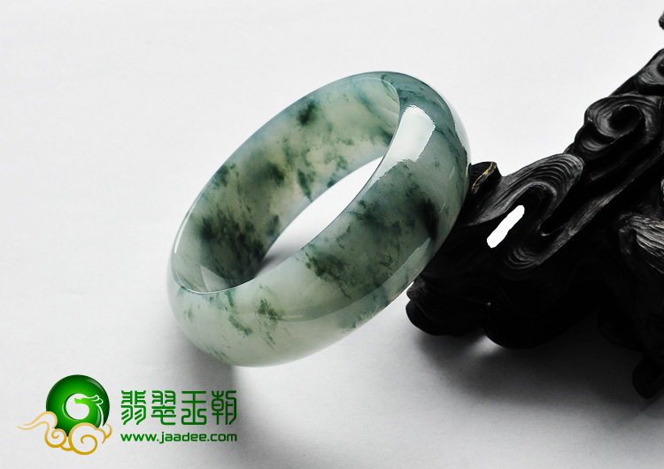 冰种飘花缅甸翡翠A货手镯（55.6mm）