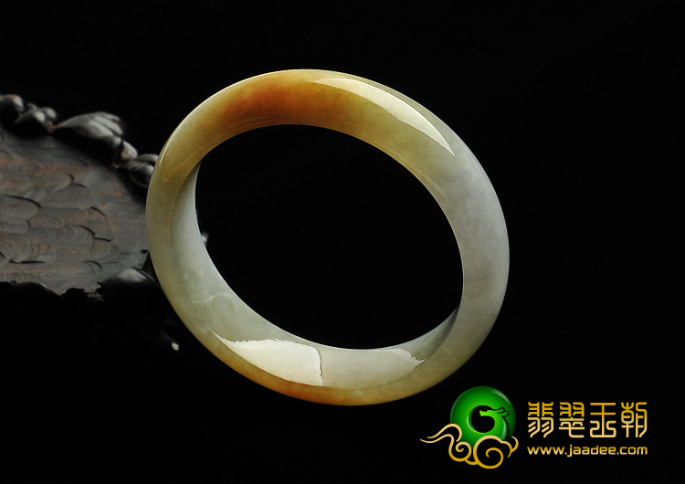 糯冰种黄翡缅甸翡翠A货手镯（52.8mm）