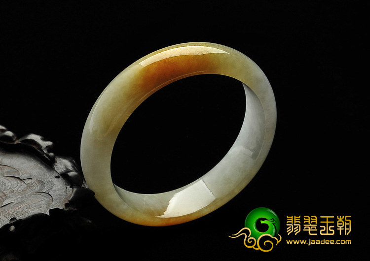 糯冰种黄翡缅甸翡翠A货手镯（52.8mm）