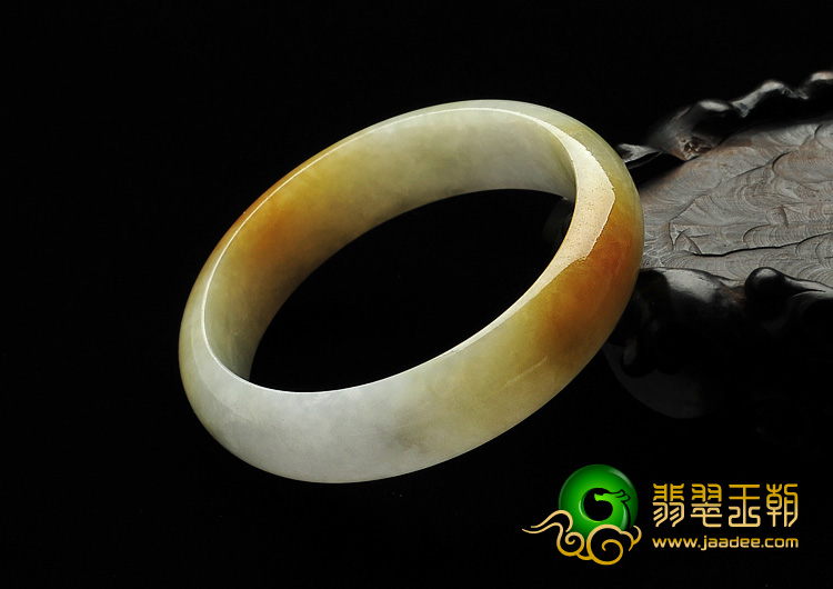 糯冰种黄翡缅甸翡翠A货手镯（52.8mm）